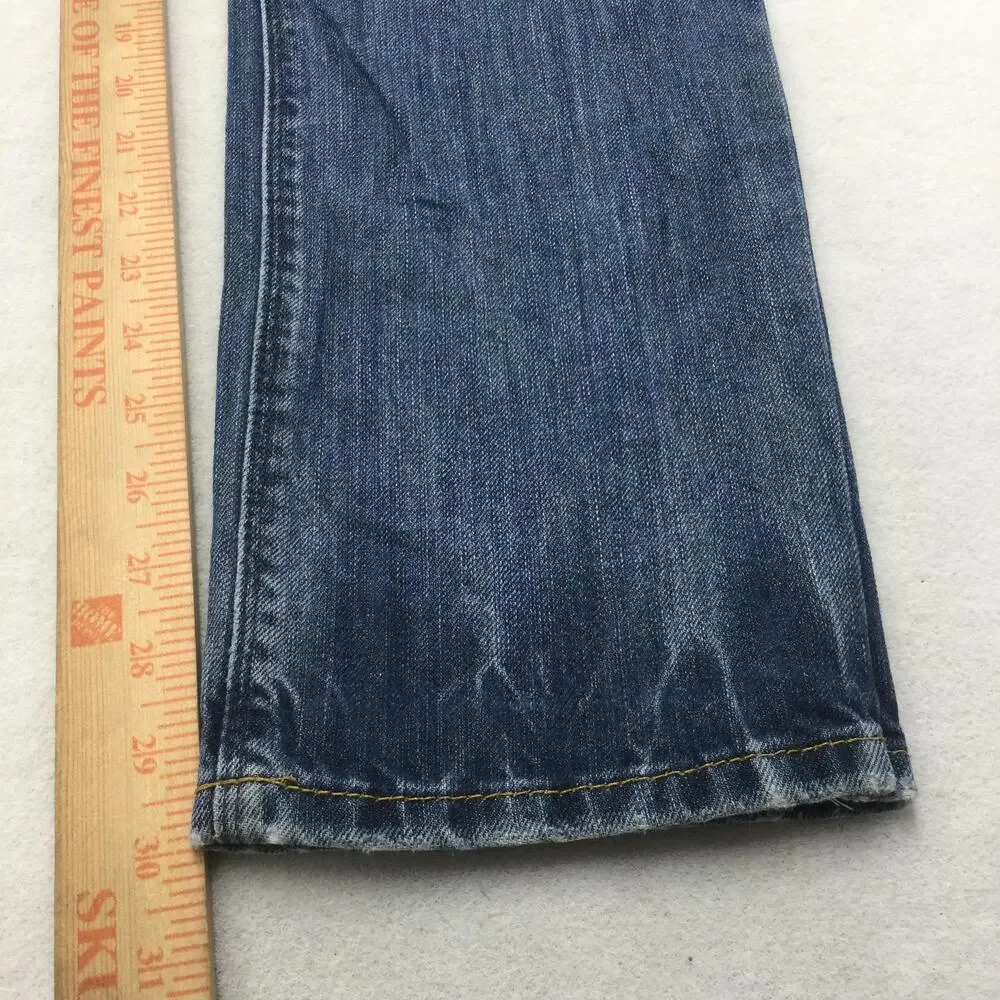 American Rag MAG1 561 Jeans Mens 32x30 Blue Wash Slim Straight Denim Distressed